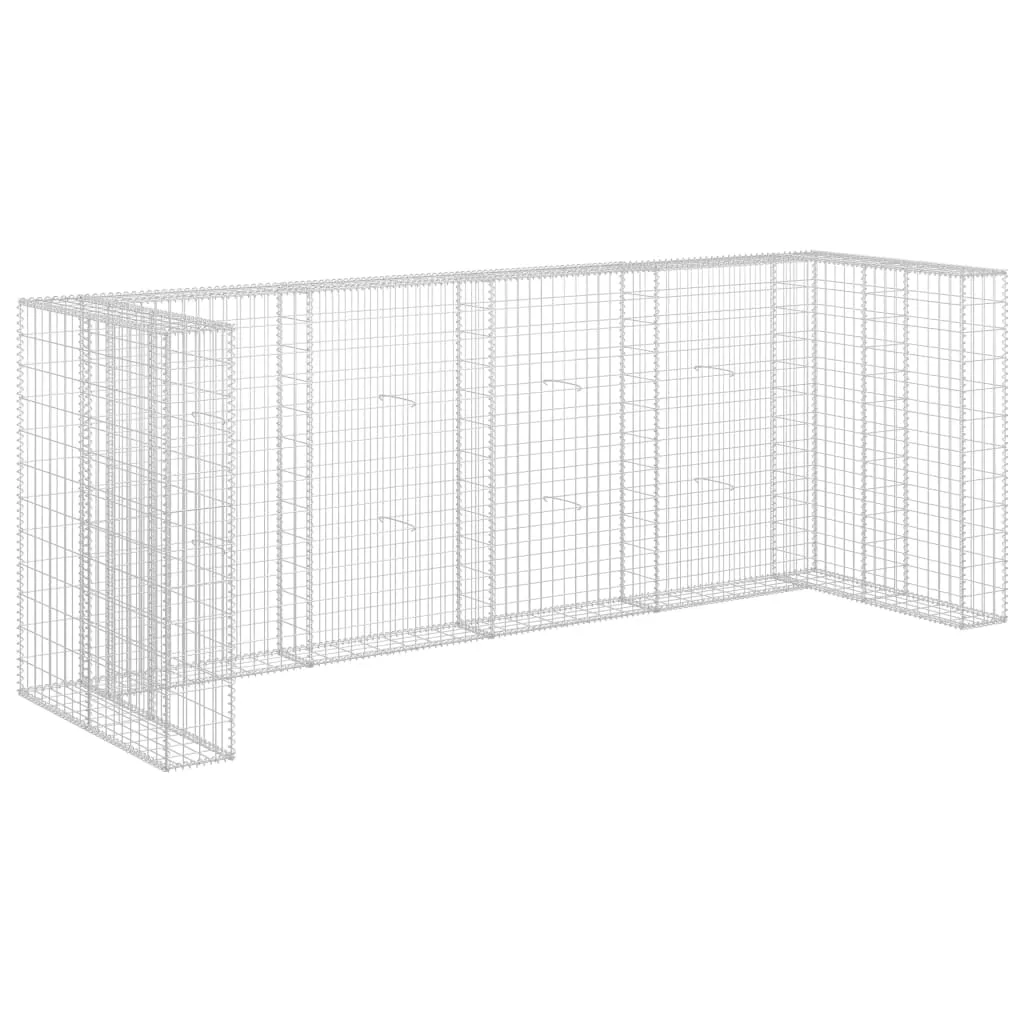 Gabionenwand Mülltonnenverkleidung 320x100x120 cm Silber
