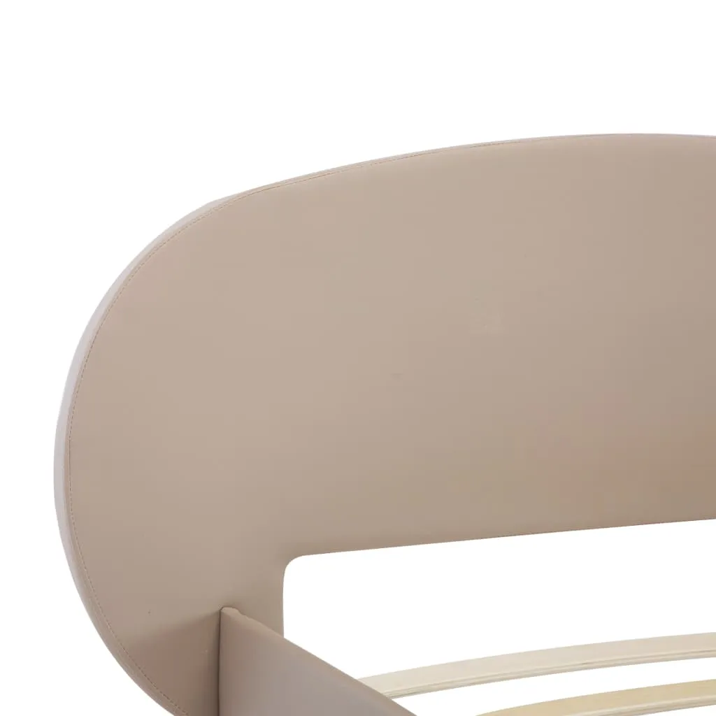 Modernes Polsterbett 208x133x70 cm Cappuccino-Braun mit Kunstlederbezug