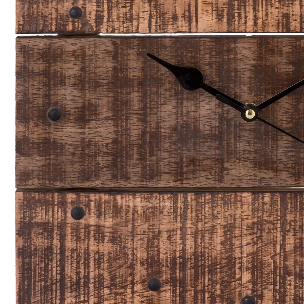 tinkaro Wohnzimmeruhr DEMETRIA Mangoholz Wanduhr Braun