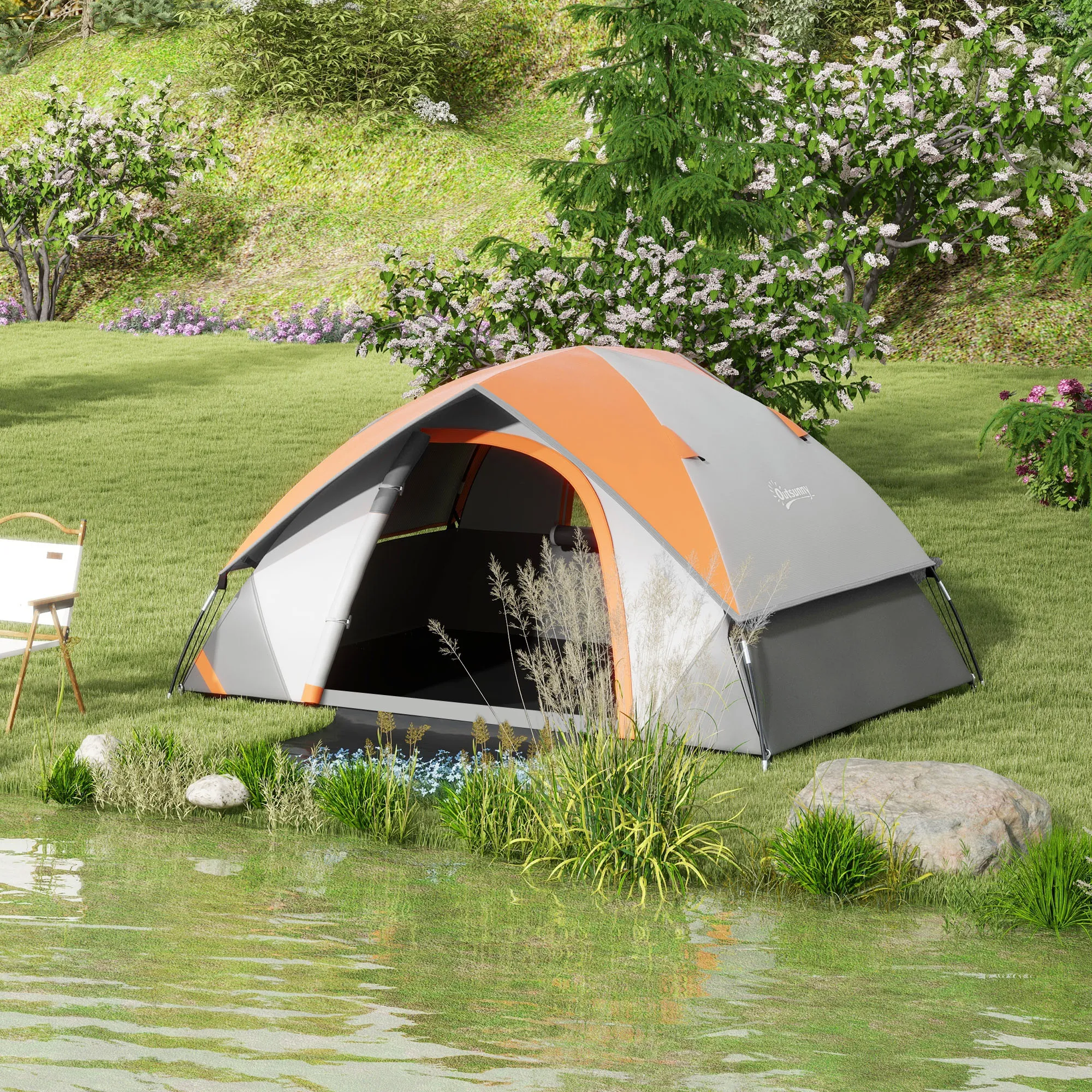 Campingzelt 2 Personen 210x150x110 cm Rostrot