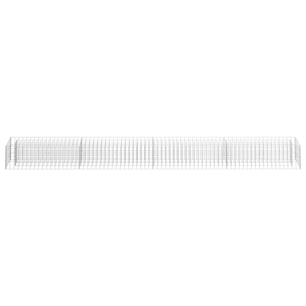 Gabionen-Hochbeet 360x30x30 cm Silber verzinkter Stahl