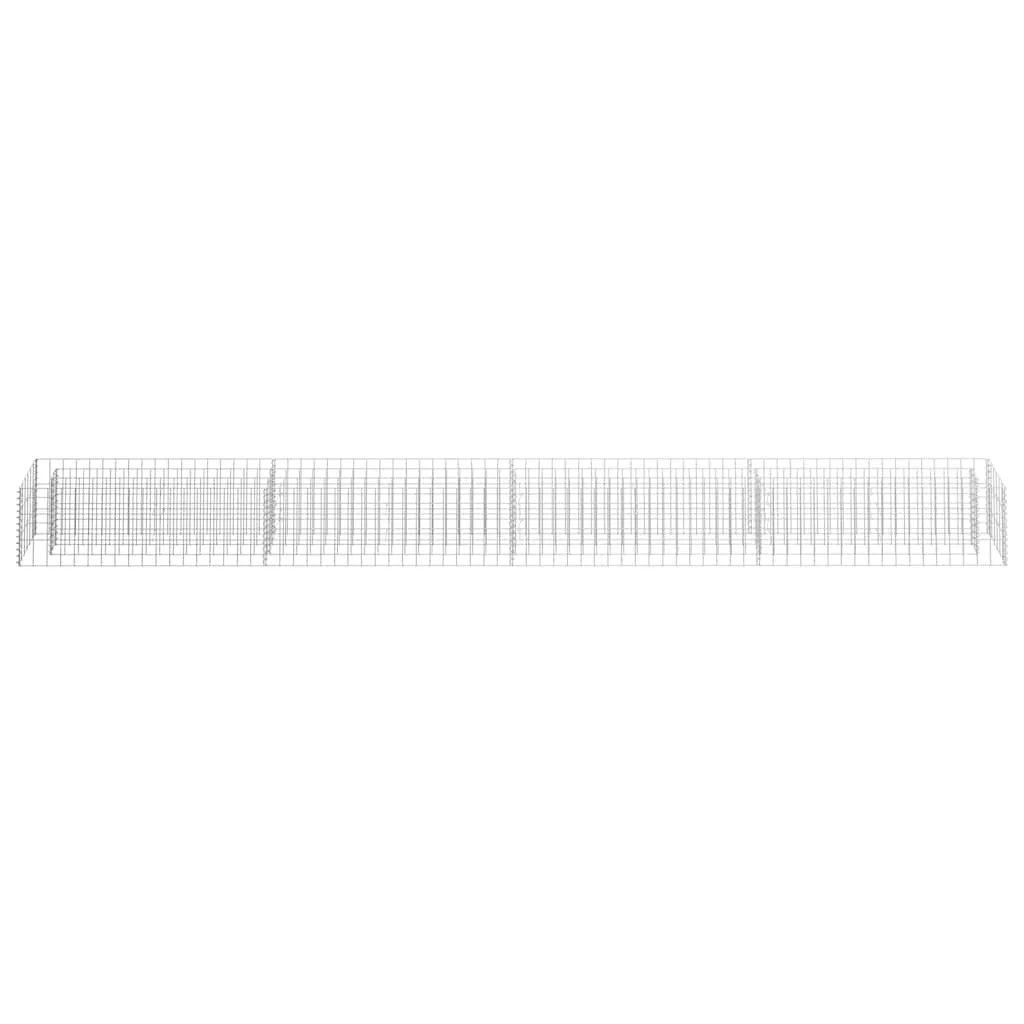 Gabionen-Hochbeet 360x30x30 cm Silber verzinkter Stahl
