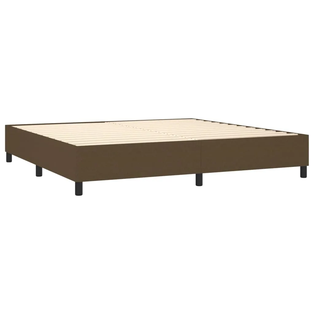 Boxspringbett 200x203 cm Taschenfederkern Dunkelbraun Stoff
