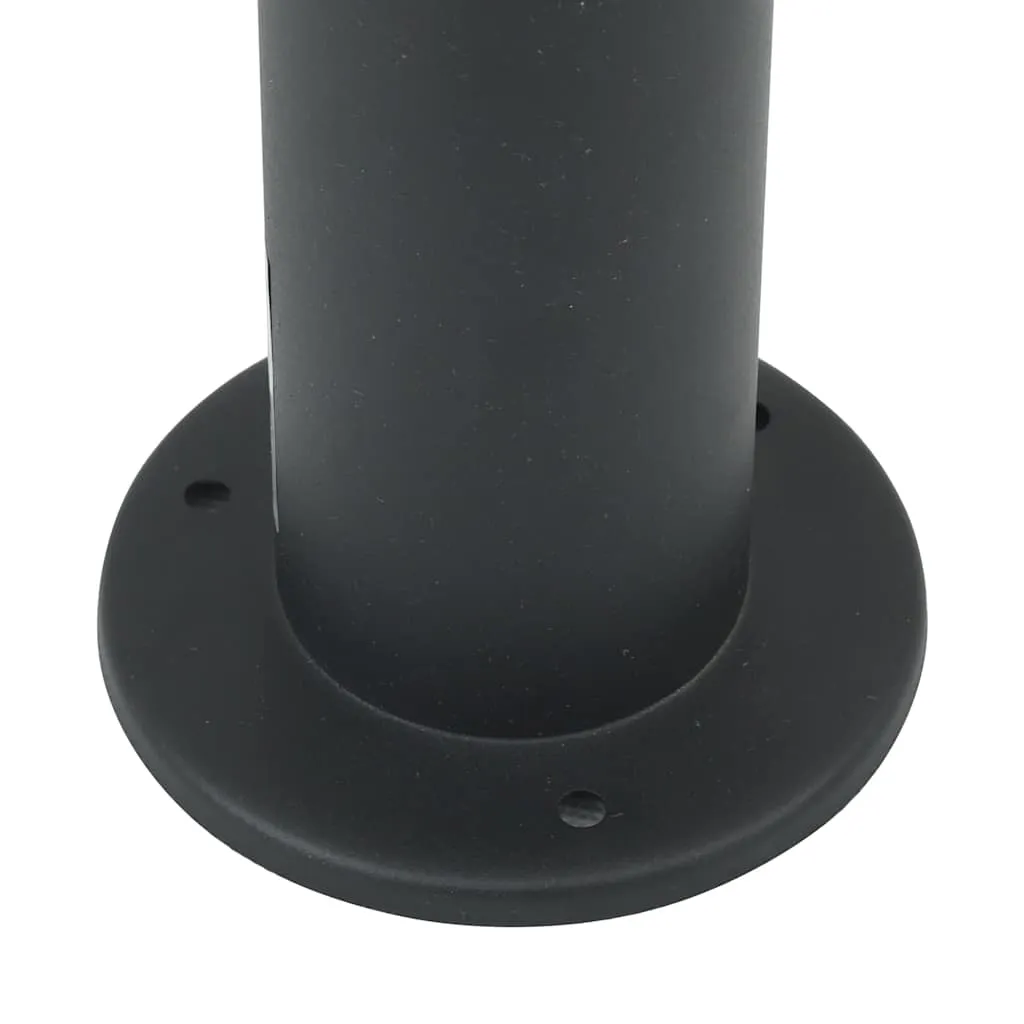 Schwarze Edelstahl Pollerleuchte 25x80 cm mit PIR-Bewegungssensor