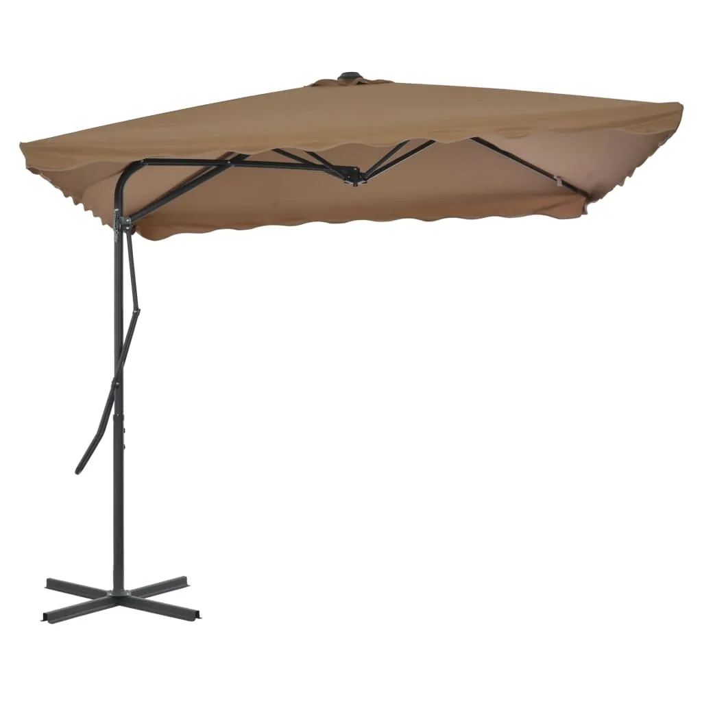 Eleganter Sonnenschirm 250x250x230 cm in Taupe mit 360° Drehfunktion