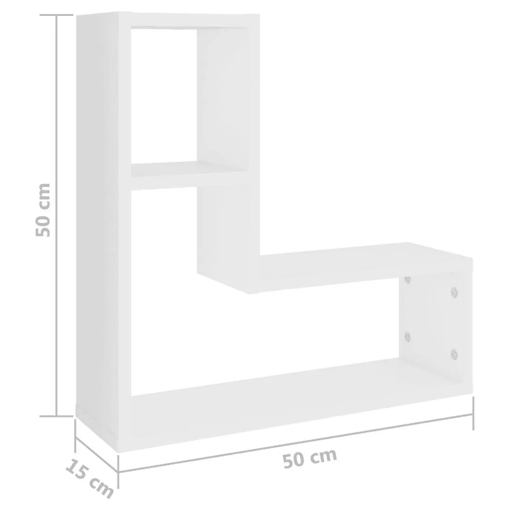 Würfel-Wandregal Weiß 50 x 15 x 50 cm aus Holzwerkstoff