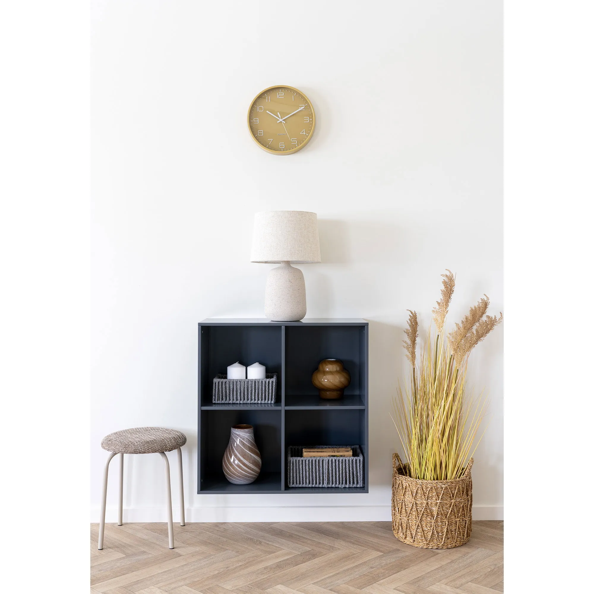 tinkaro Wandregal Horne lackiertes Holz 69x30x69 cm Dunkelgrau