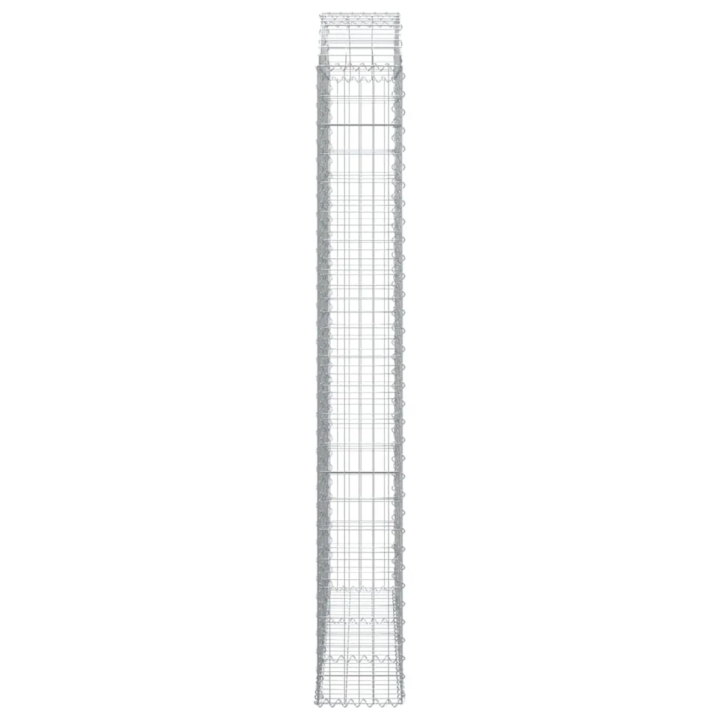 Gabionenwand Hochbogen 150x30x220/240 cm Silber Verzinktes Eisen