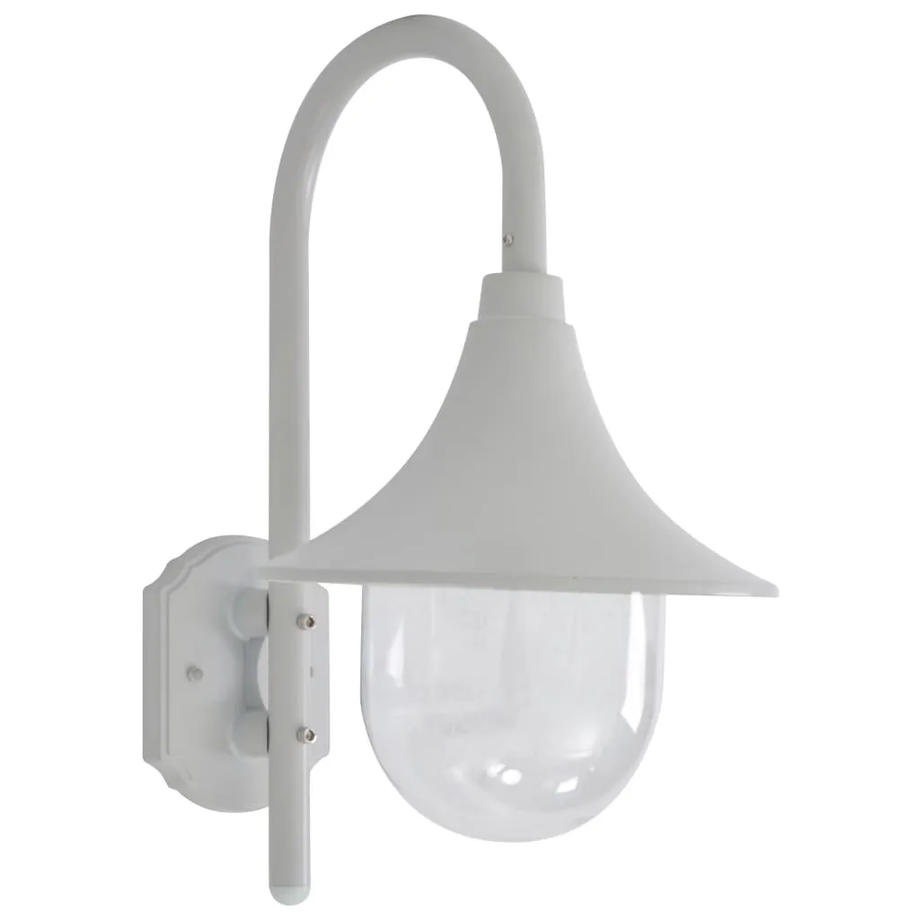 Außenwandleuchte Weiß 36 x 25 x 42 cm mit Aluminiumrahmen und PVC-Lampenschirm