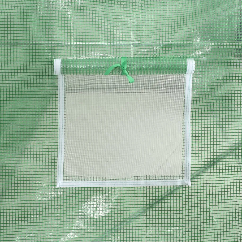 Gewächshaus Grün 3,43 x 2 x 2 m mit PE-Netzgewebe und verzinktem Stahlrahmen