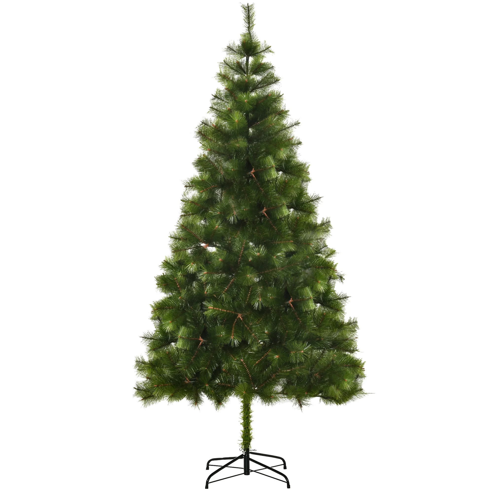 Künstlicher Weihnachtsbaum 210 cm mit silbernen Akzenten, Grün