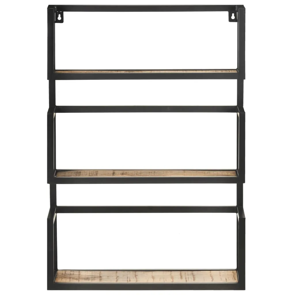 Wandregal 60x20x85 cm Raues Mangoholz