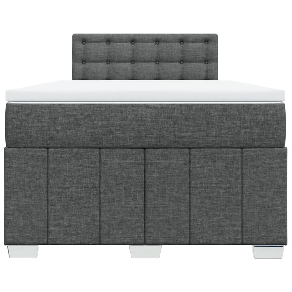 Boxspringbett 120x190 cm mit LED-Beleuchtung, Dunkelgrau, Stoff