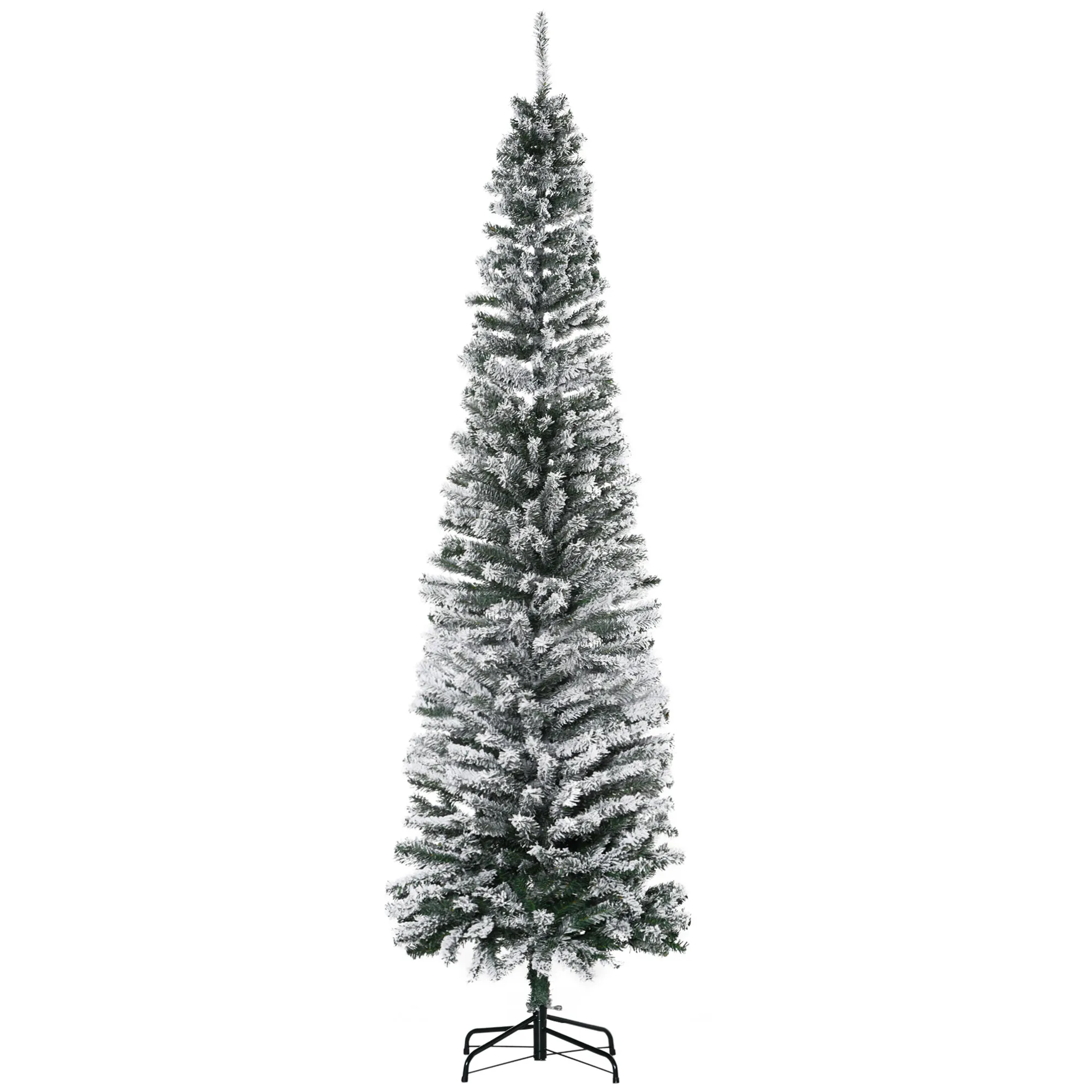 Künstlicher Weihnachtsbaum Bleistift Kiefer mit Schnee 225 cm Grün