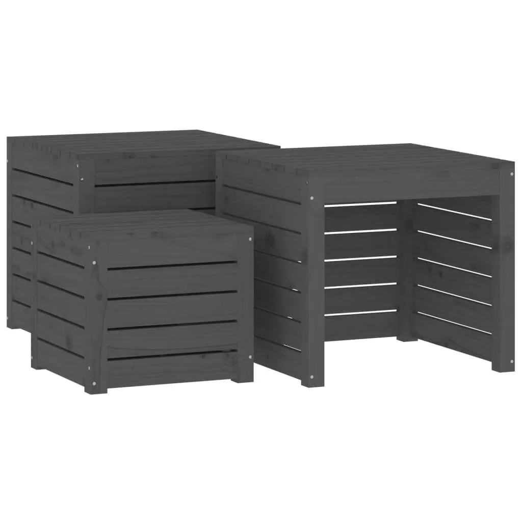 Gartenbox-Set Grau 38x38x34 cm & 50,5x50,5x46,5 cm