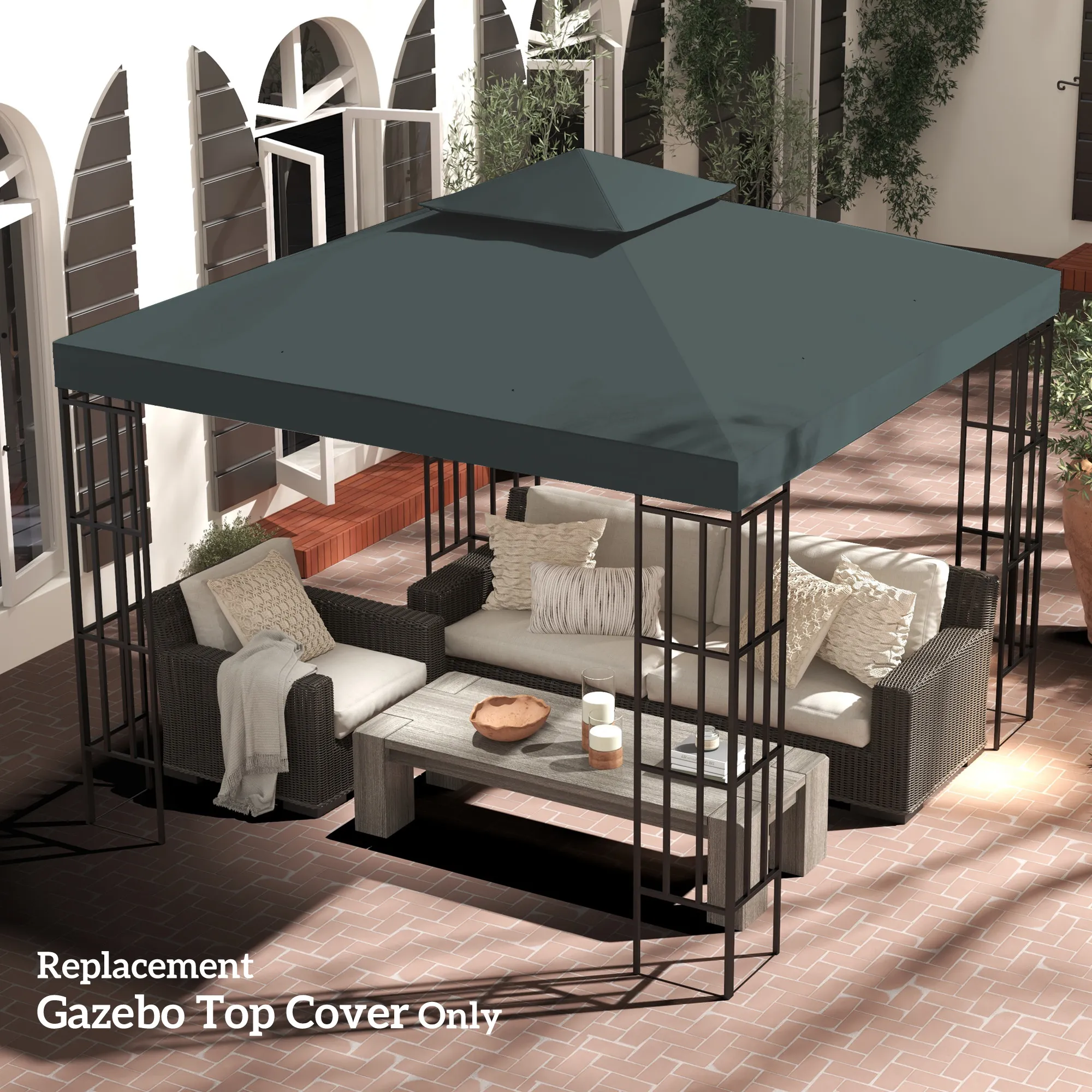 Pavillon Ersatzdach 3x3 m Kohlegrau
