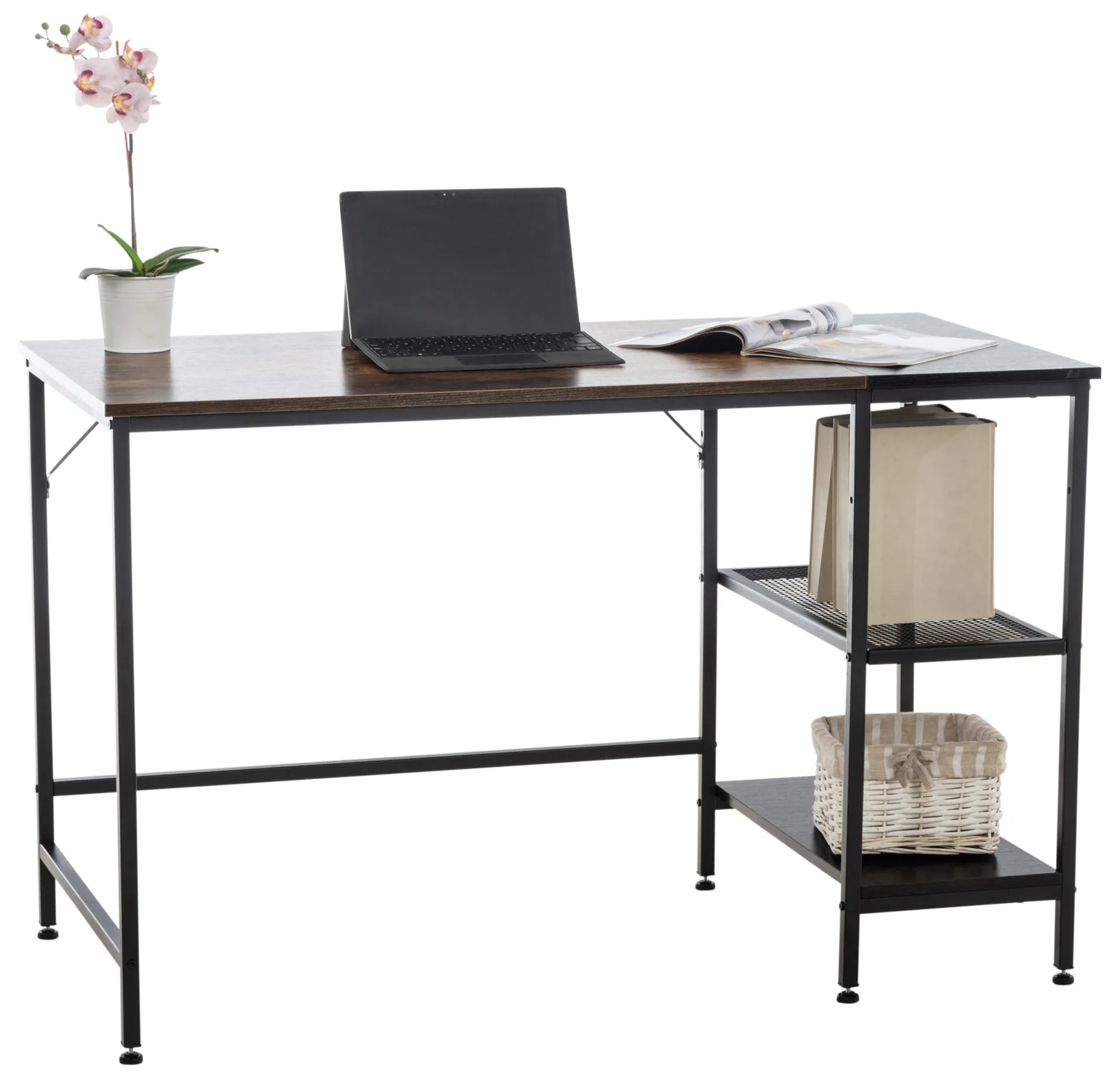 Schreibtisch Oviedo 120x60 cm schwarz/braun