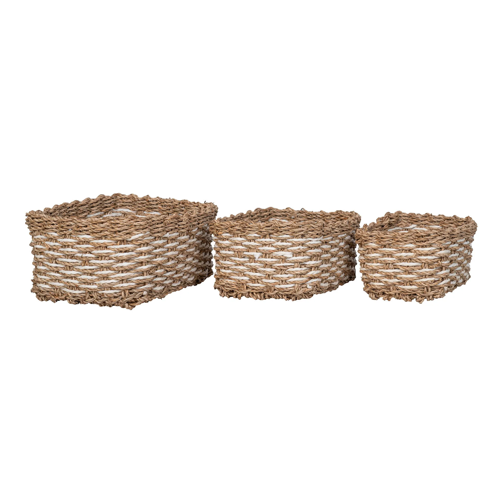 tinkaro Körbe Pala Seegras, Papier Weiß / Natur