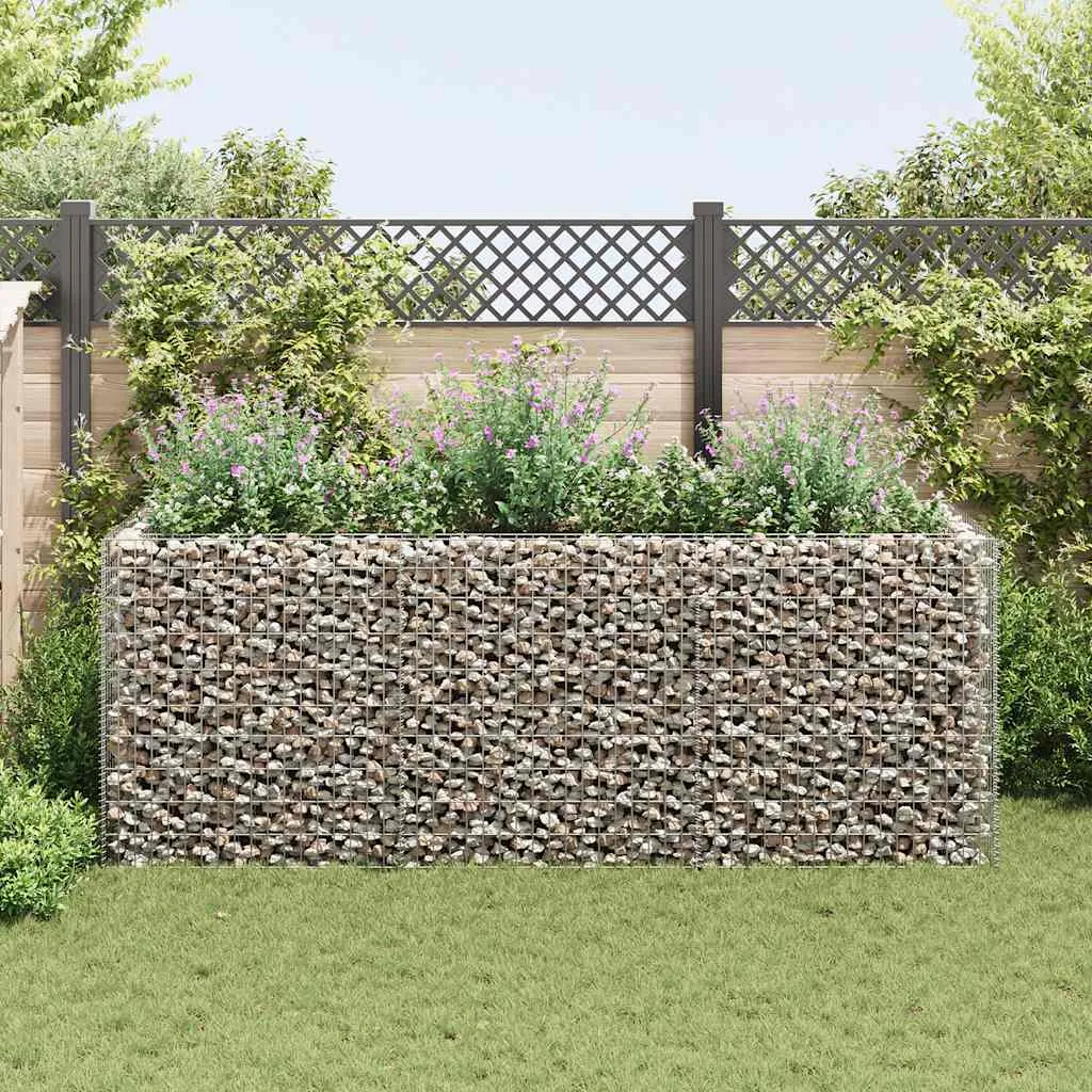 Gabionen-Hochbeet Stahl 270x90x100 cm
