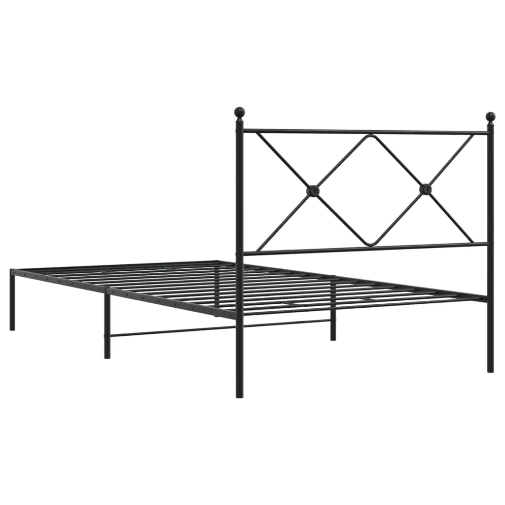 Klassisches schwarzes Metallbettgestell 207x112x90,5 cm