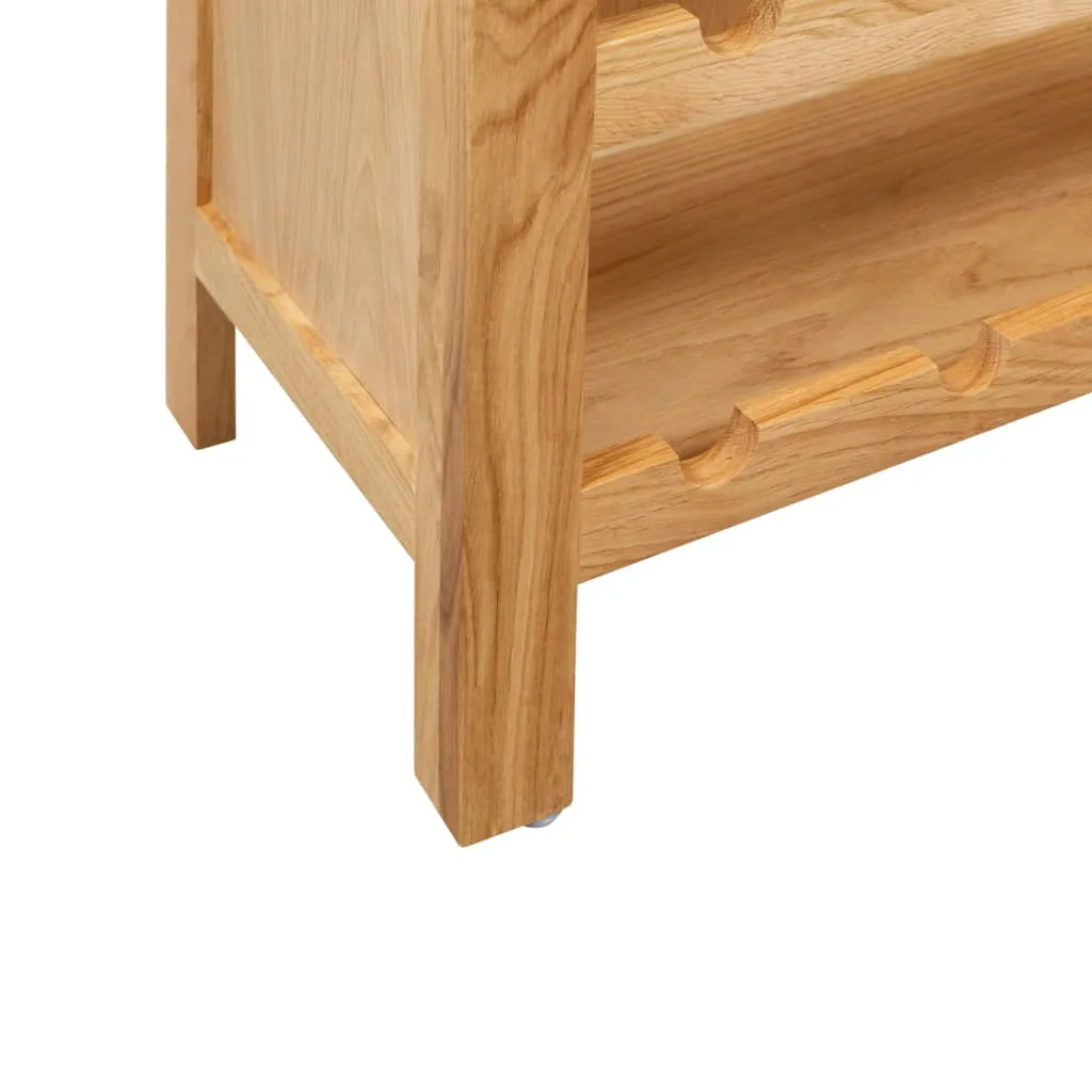 Weinregal aus massivem Eichenholz und MDF mit Eichenfurnier 72x32x90 cm Braun