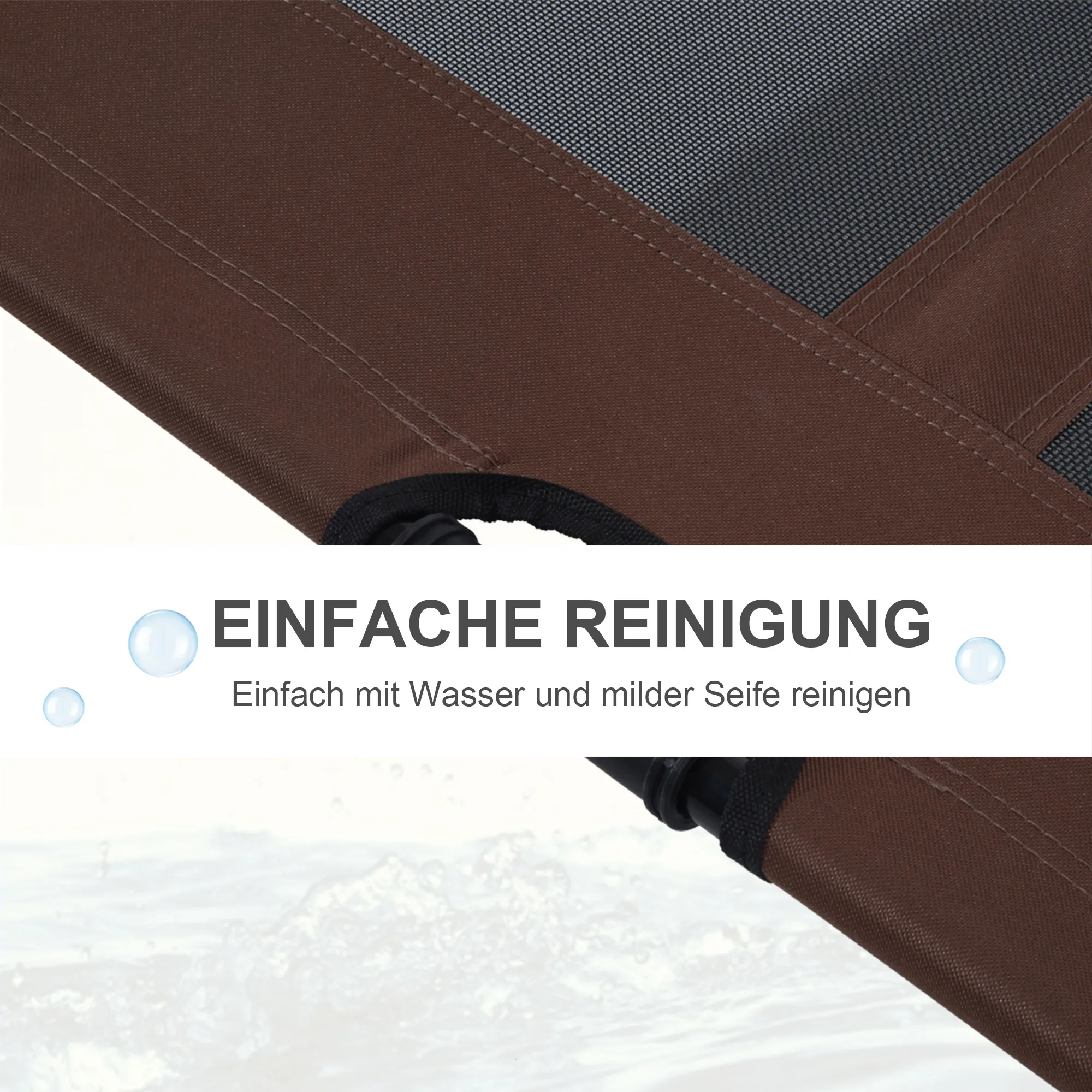 Hundebett Outdoor erhöht für große Hunde, Oxford-Gewebe, Braun