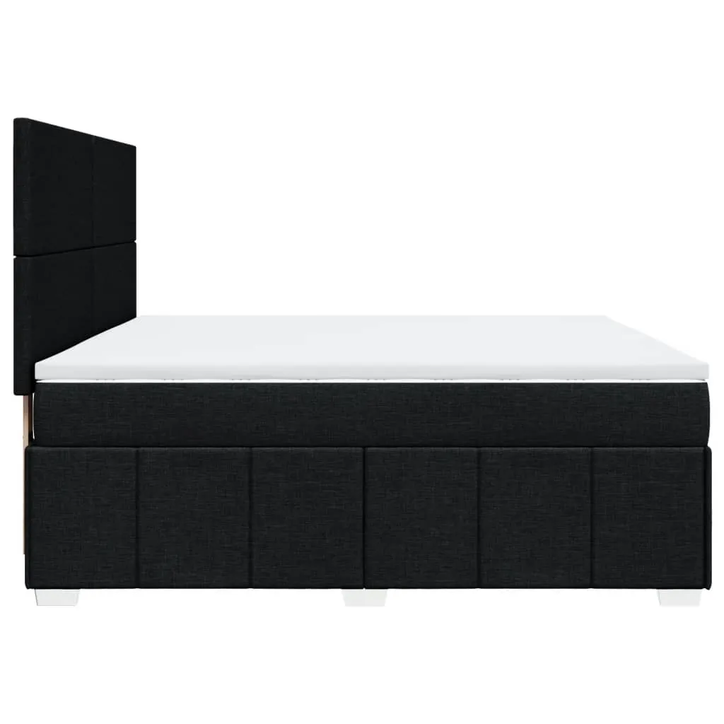 Boxspringbett 180x200 cm Taschenfederkern Schwarz mit Auflage