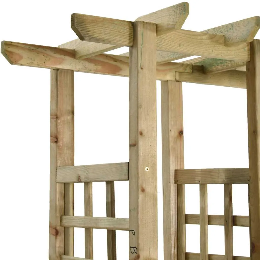 Pergola aus massivem Kiefernholz grün imprägniert 230x60x198 cm