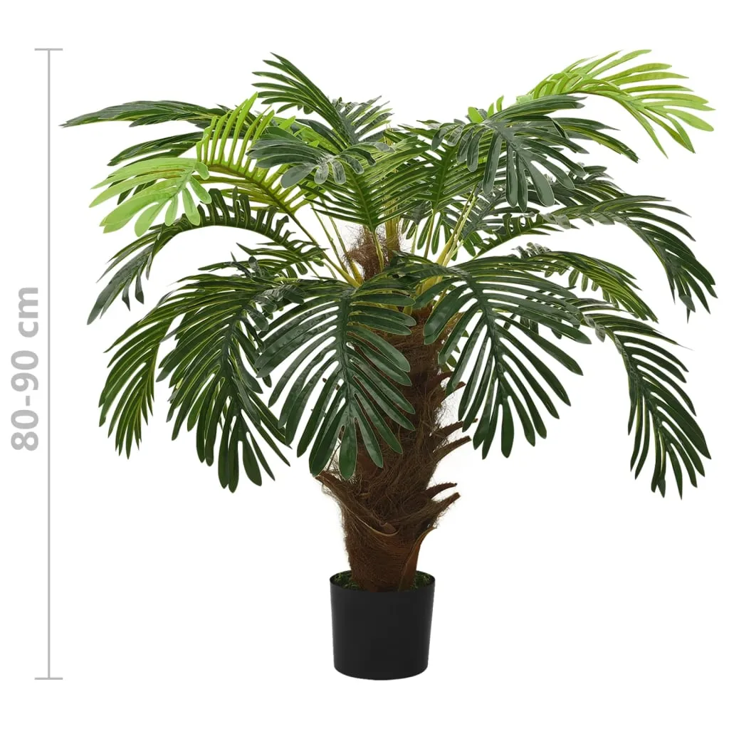 Künstliche Cycas-Palme 80-90 cm Grün mit Massivholz und Kunststoff