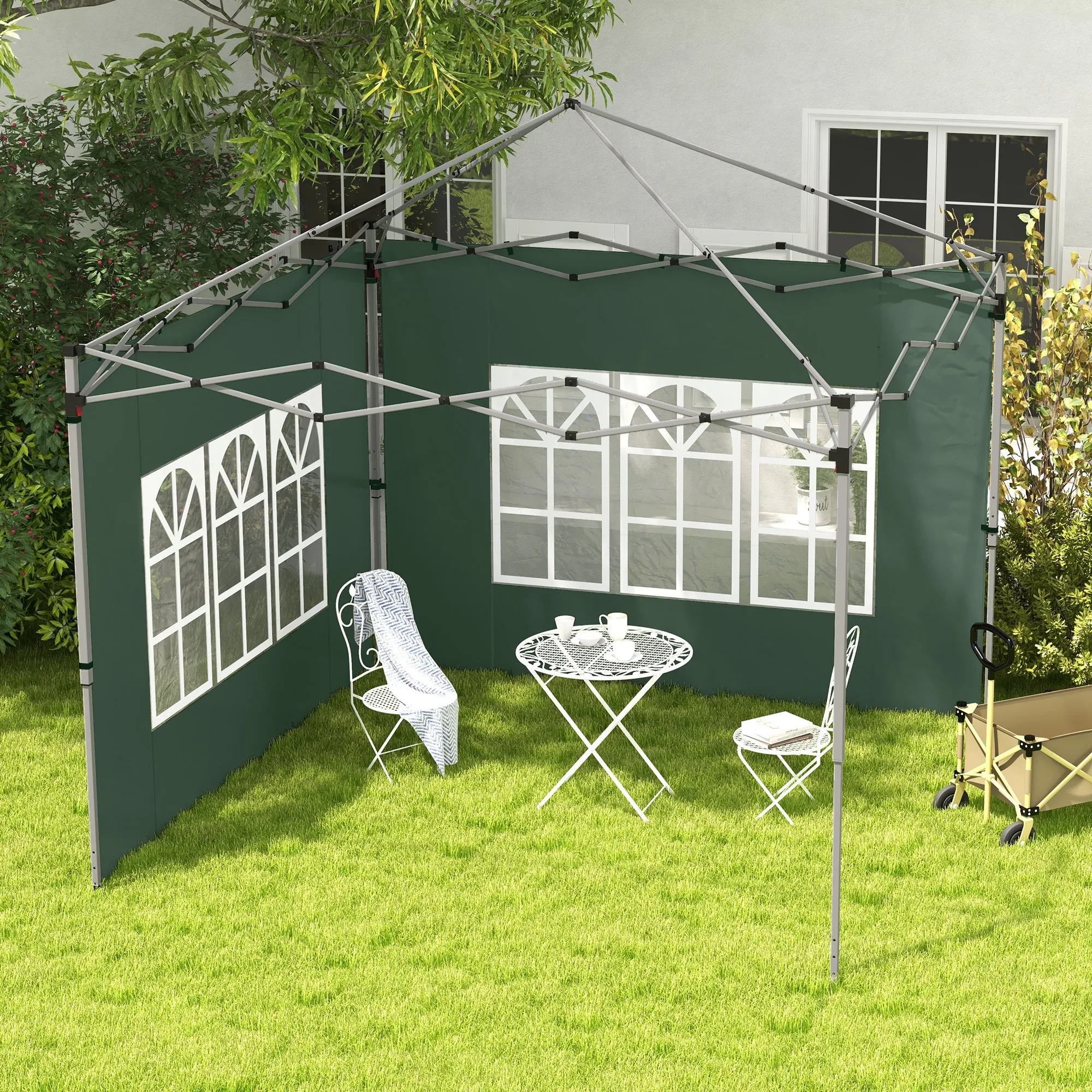 Pavillon Seitenwände 295x195 cm Grün für 3x3 m und 3x4 m