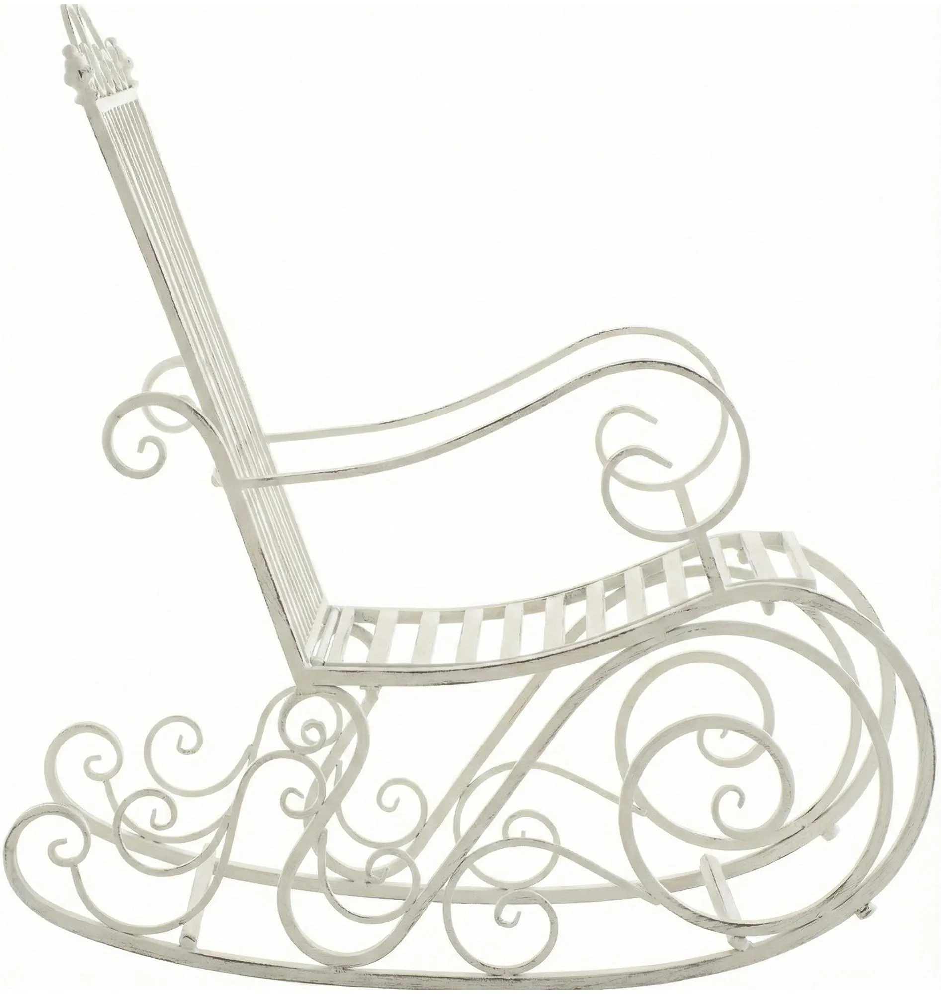 Schaukelstuhl Smilla 94x56x90 cm antik weiß