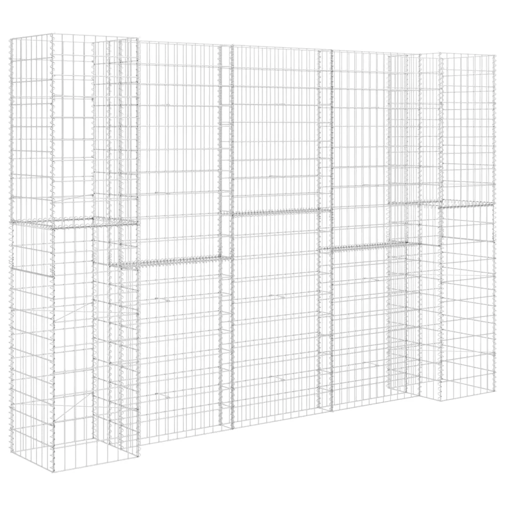 Gabionen-Pflanzgefäß 260x40x200 cm Silber aus Stahldraht