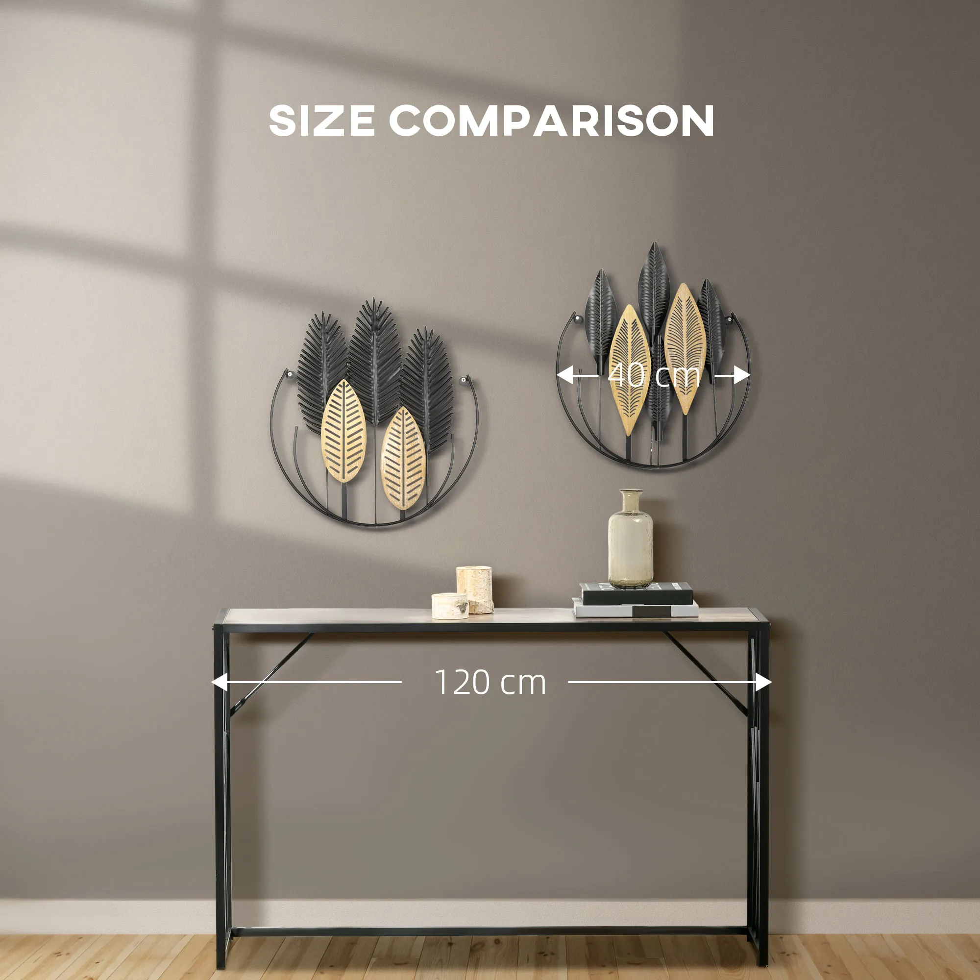 2er-Set Wandbilder 40L x 46H cm in Schwarz und Natur