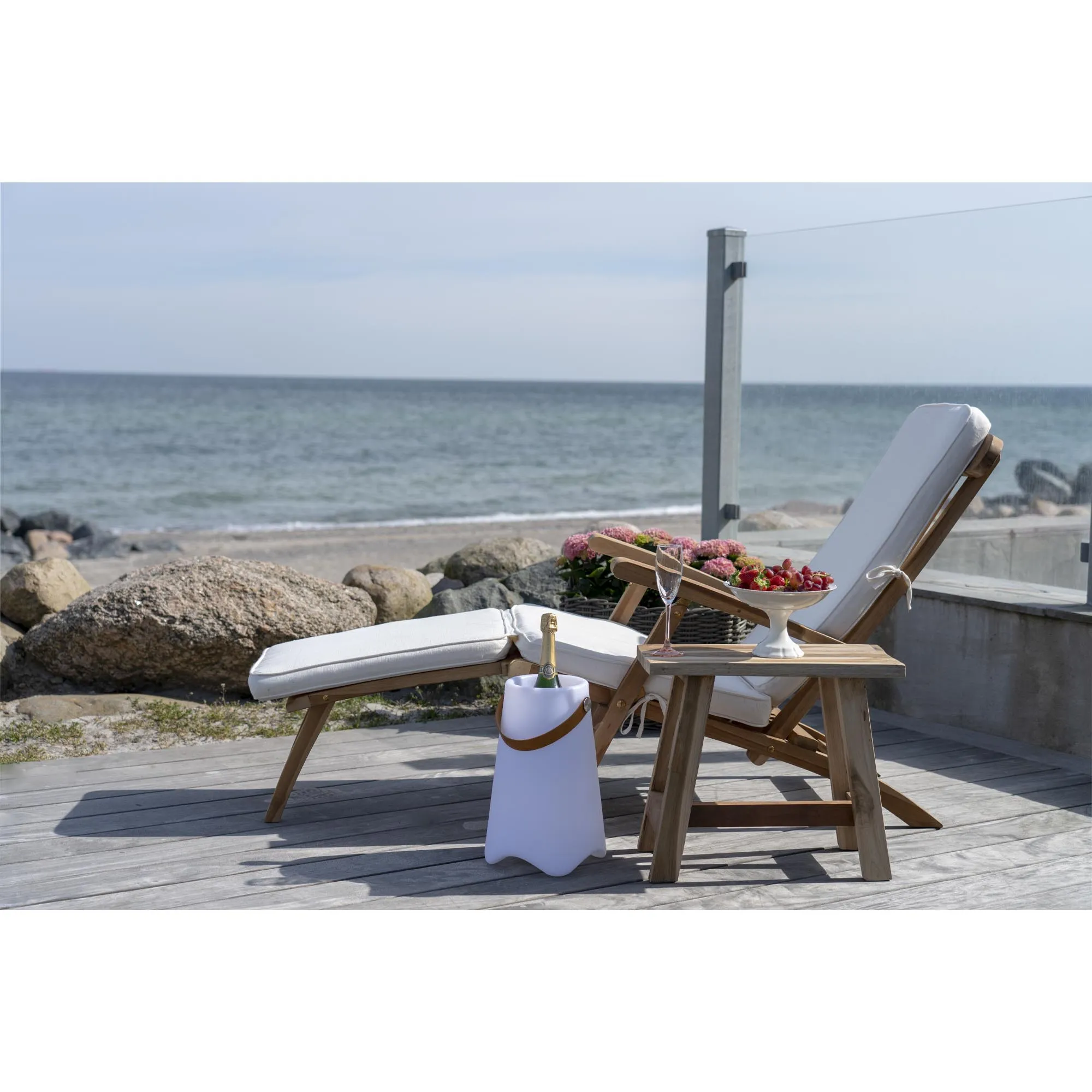tinkaro Arrecife Liegestuhl verstellbare Rückenlehne 150 x 60 x 95 cm Natur