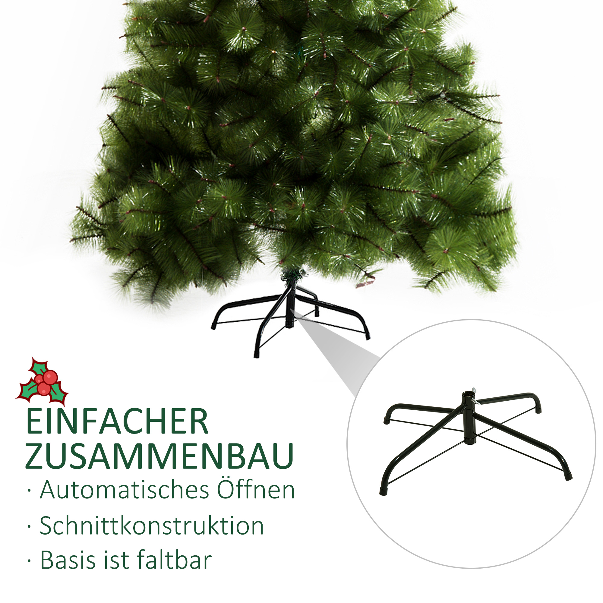 Weihnachtsbaum 2,1 m Grün mit 505 Zweigspitzen
