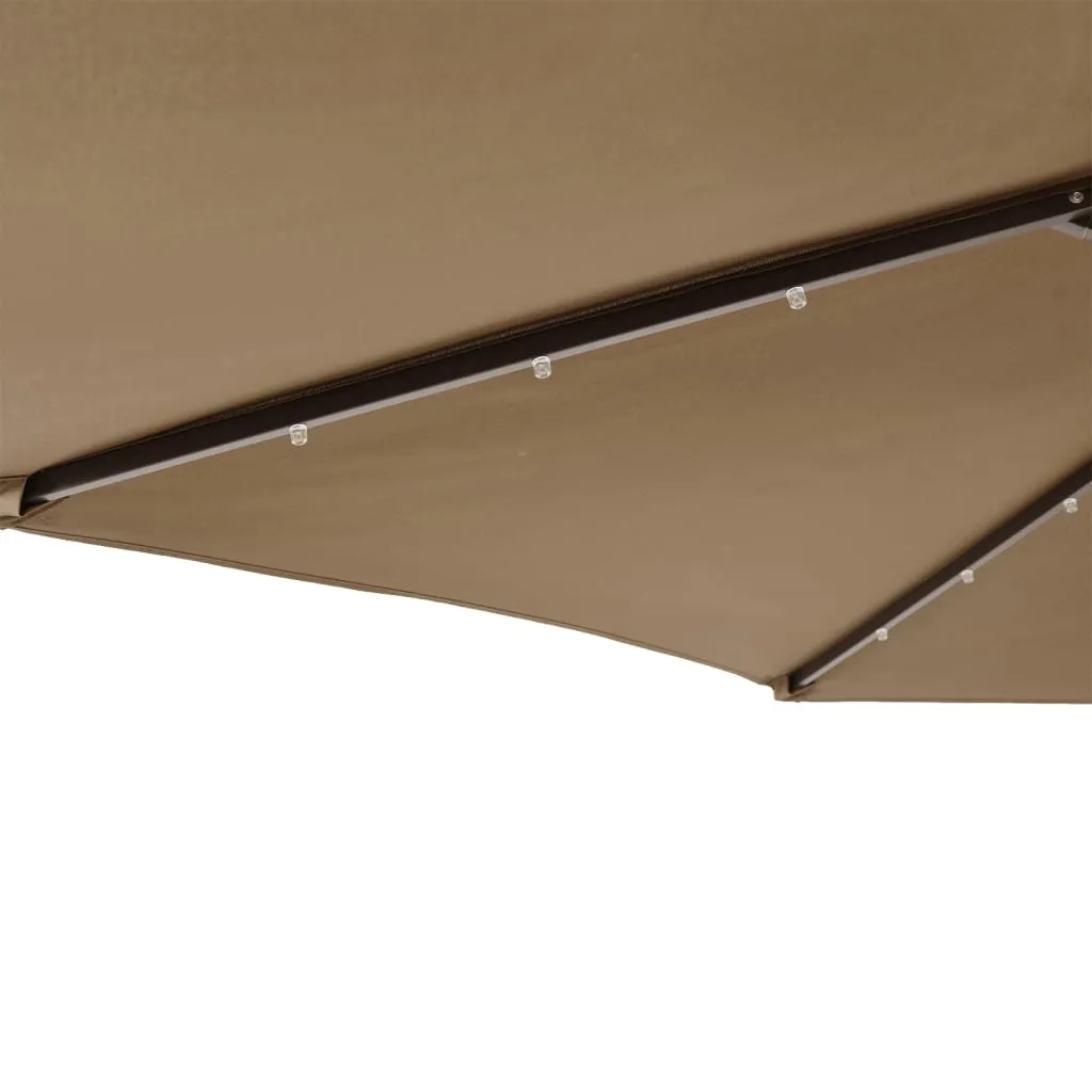 Sonnenschirm mit LED und Stahlmast Taupe 225x225x212 cm