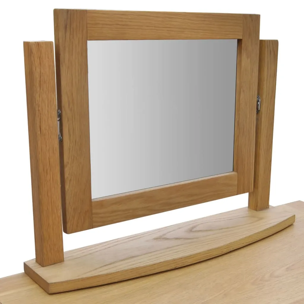 Frisiertisch Set aus Echtholz in natürlicher Eiche 86x40x80 cm