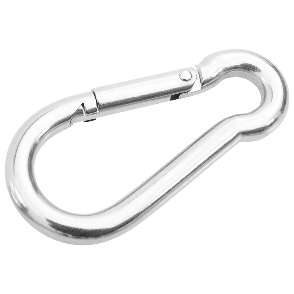 Sonnensegel Montagesatz Edelstahl 80x50 mm Silber mit Karabinerhaken