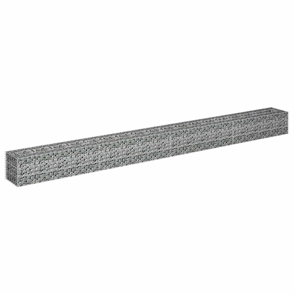 Gabionen-Hochbeet 360x30x30 cm Silber verzinkter Stahl