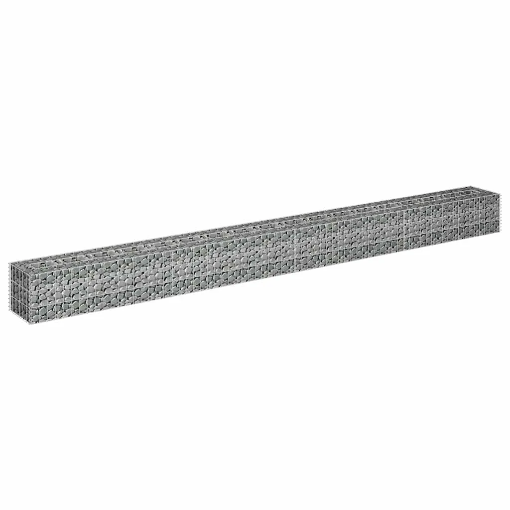 Gabionen-Hochbeet 360x30x30 cm Silber verzinkter Stahl