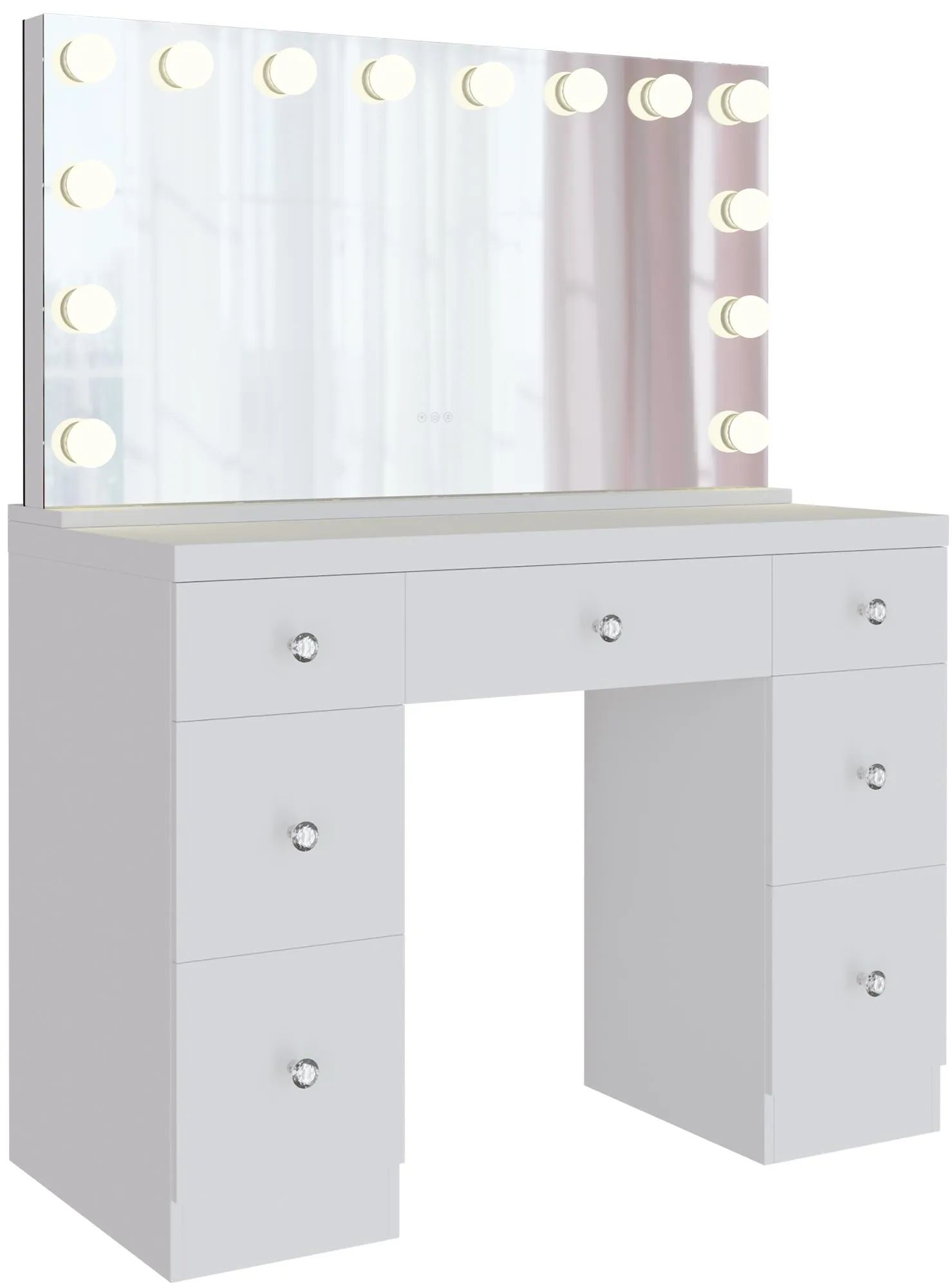 Schminktisch Lerona 144x110x49 cm weiß
