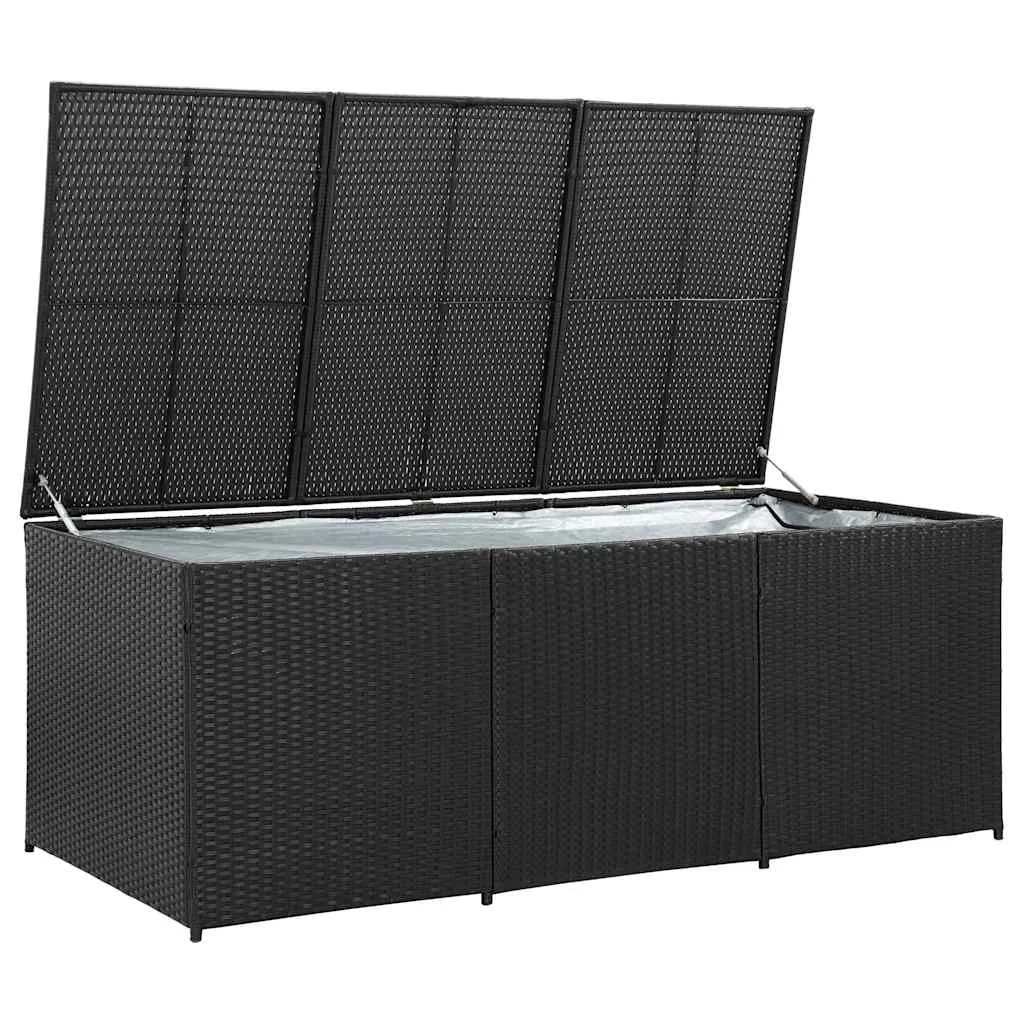 Aufbewahrungsbox Poly-Rattan 180x90x70 cm Schwarz