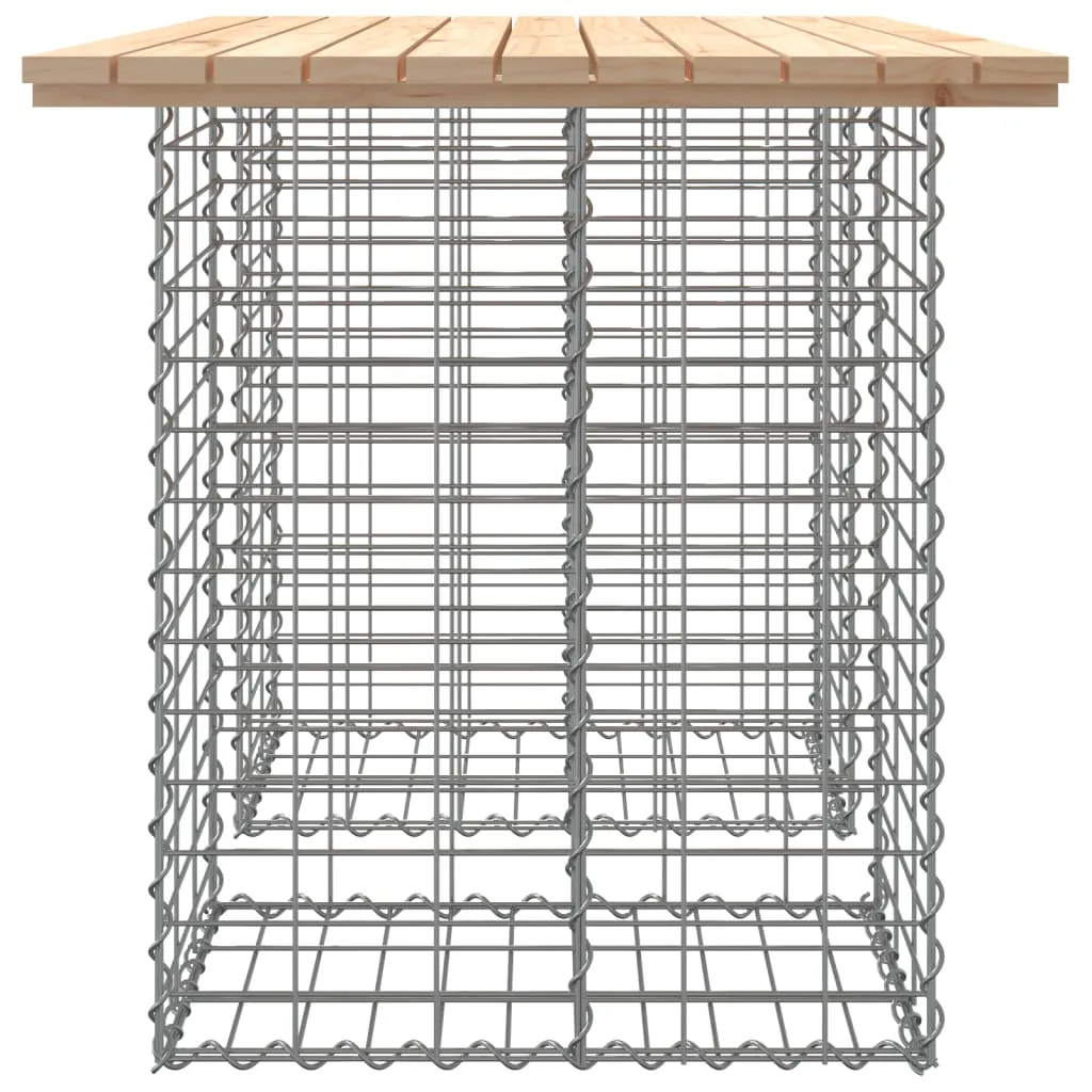 Gartentisch aus Gabionen 100x70x72 cm Massivholz Kiefer