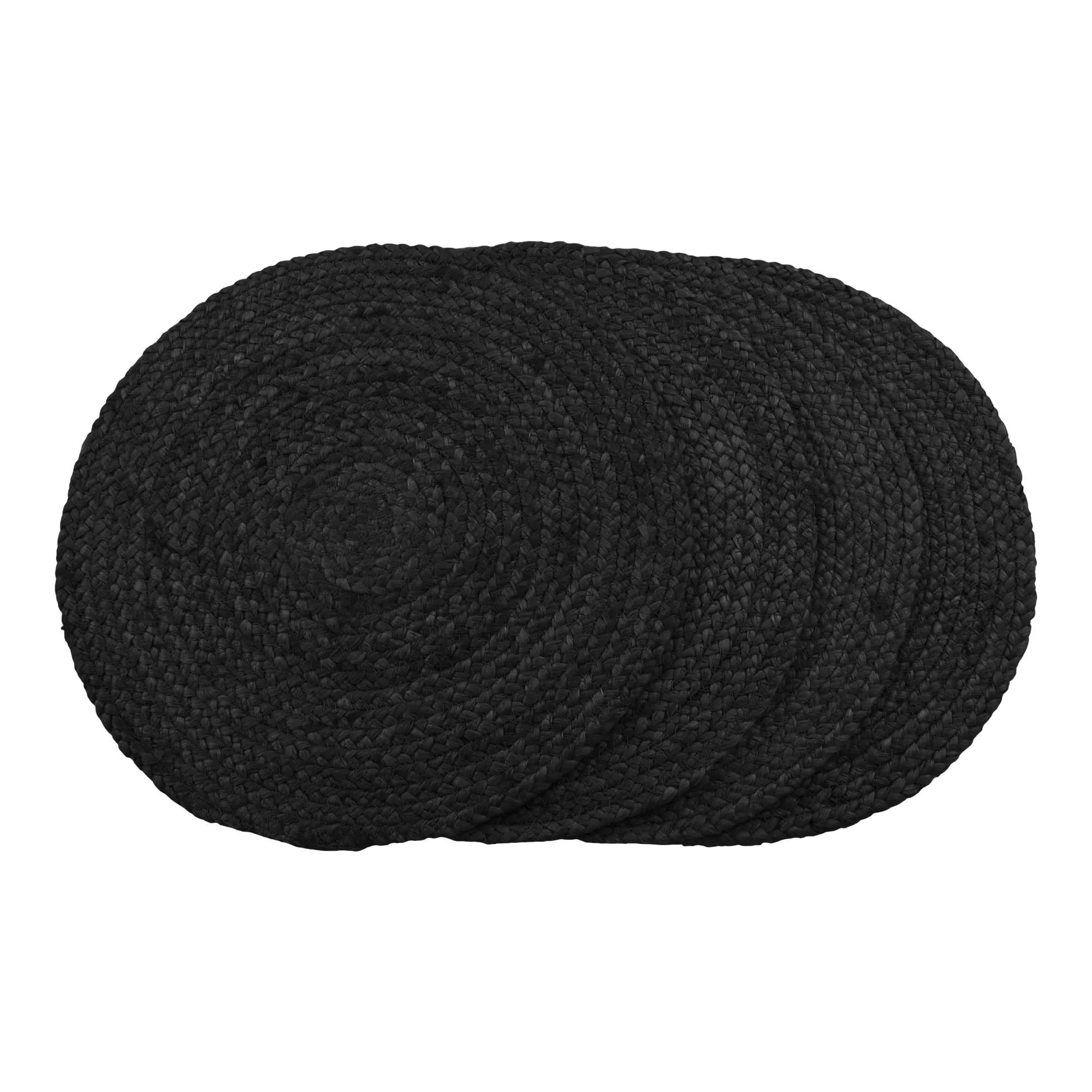 tinkaro Platzset Bombay geflochtene Jute ø38 cm Dunkelgrau 4er-Set
