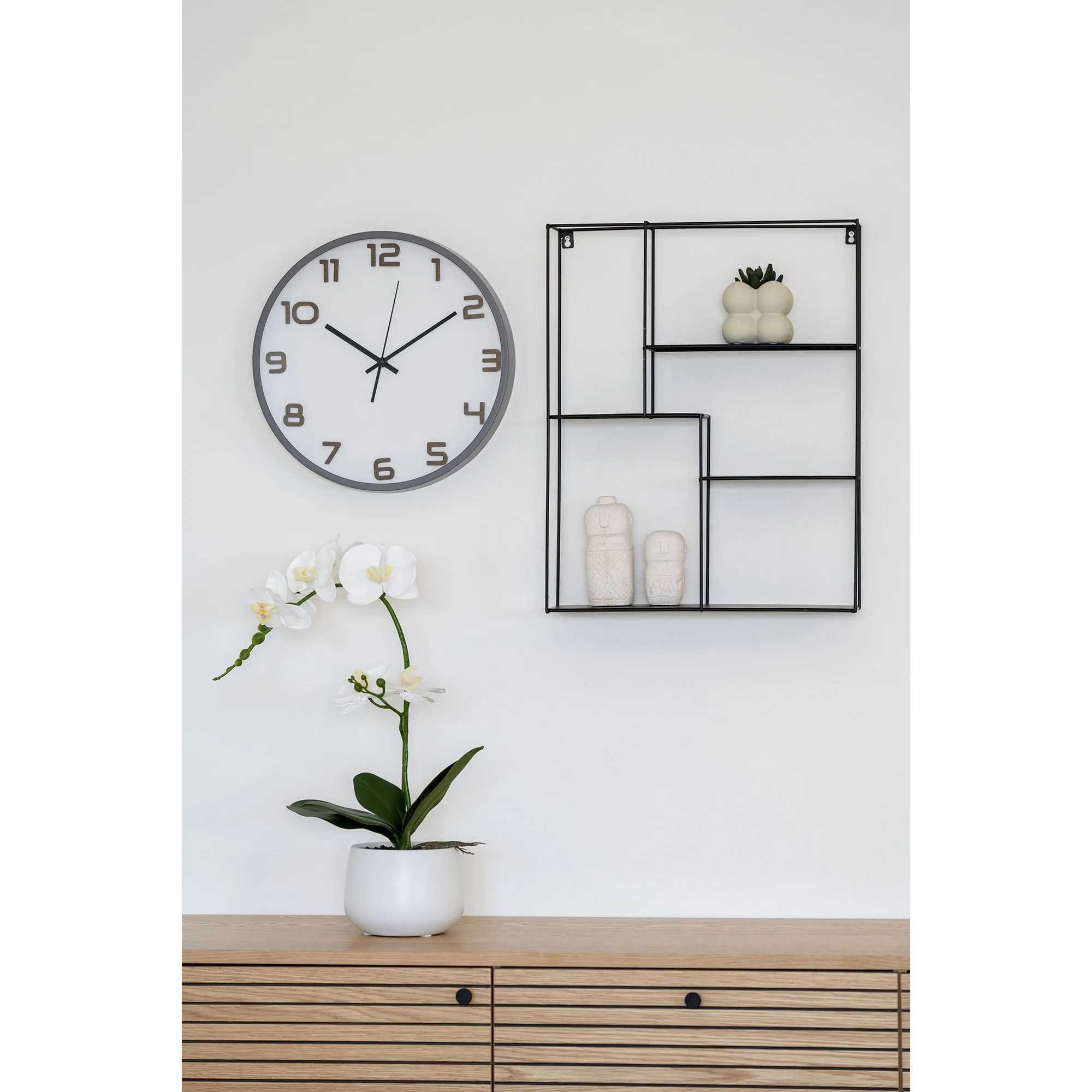tinkaro Greenwich Wanduhr lautlose Bewegung ø35 cm Grau
