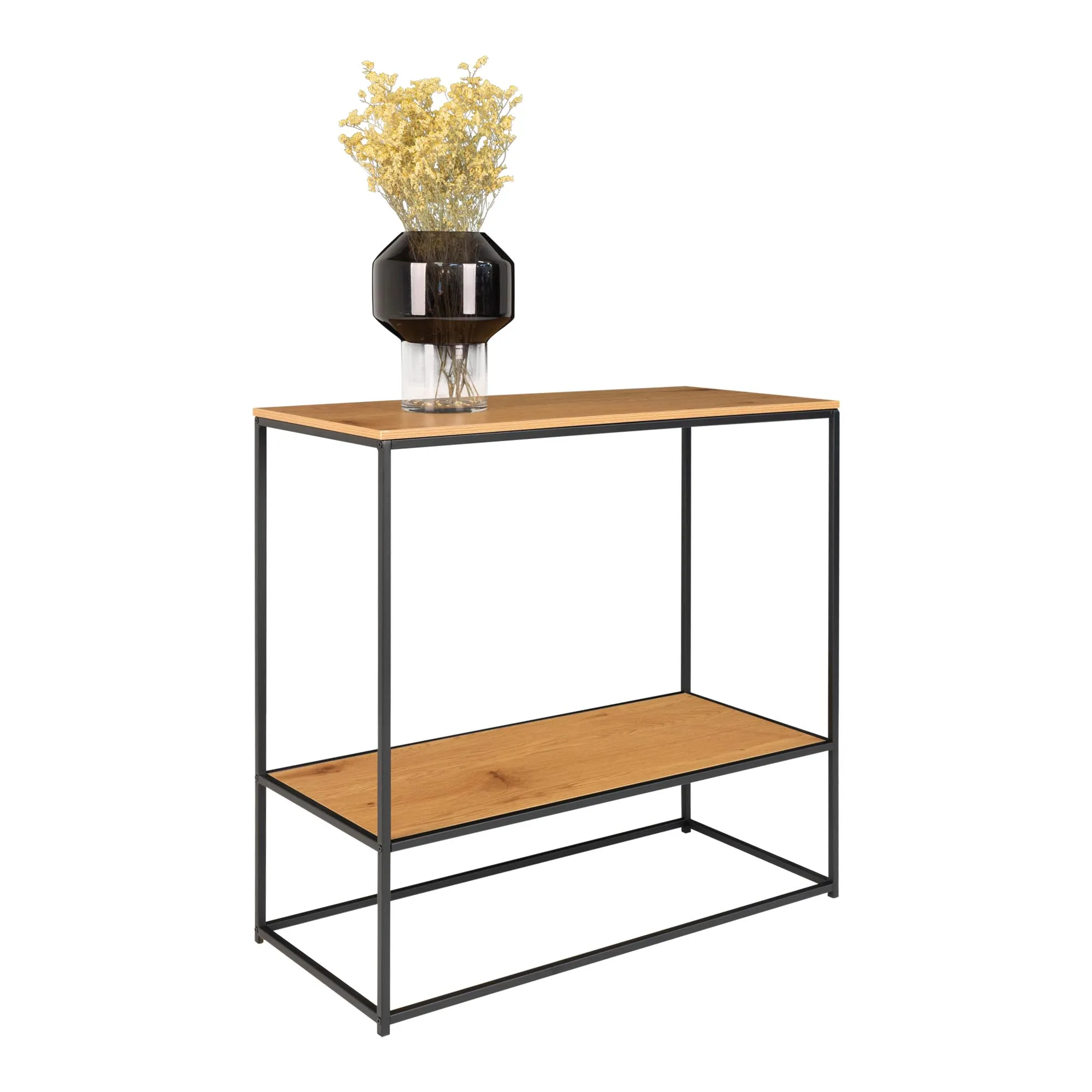 tinkaro Konsolentisch Vita 2 Regalböden 80x36x80 cm Eiche Natur