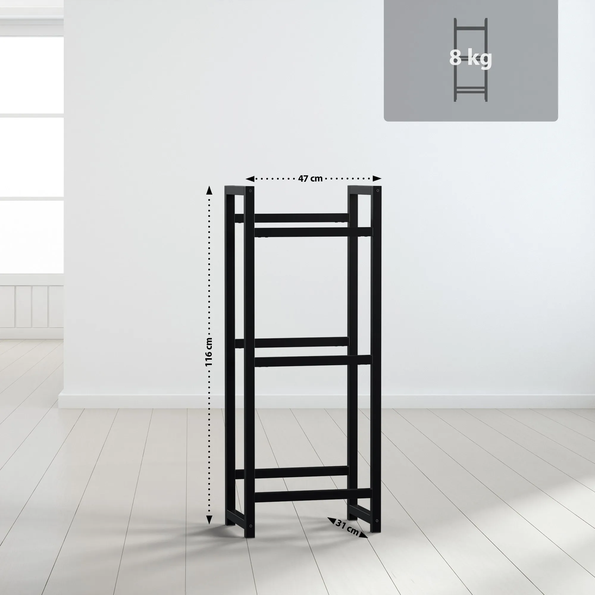 Getränkekistenständer Stack 47x31x116 cm schwarz