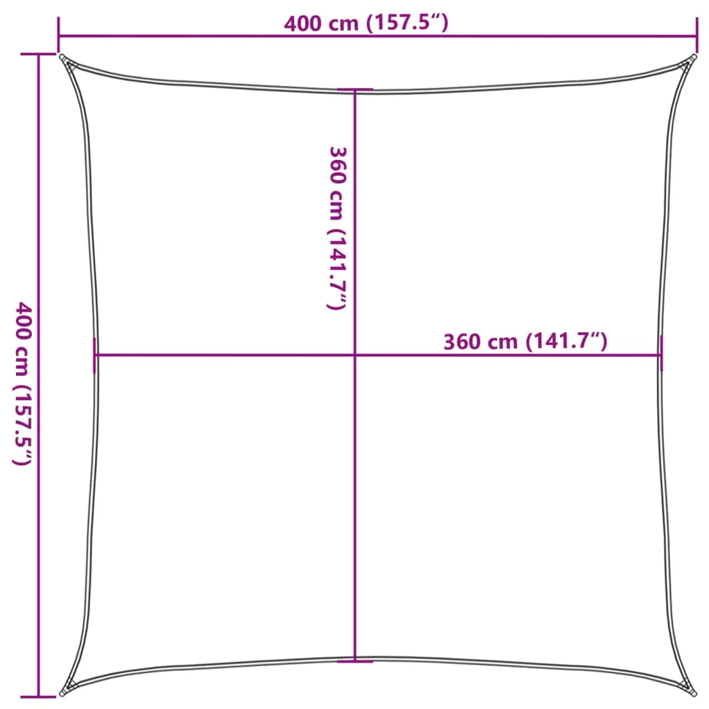 Sonnensegel Sand 4x4 m aus Polyester-Oxford mit PU-Beschichtung
