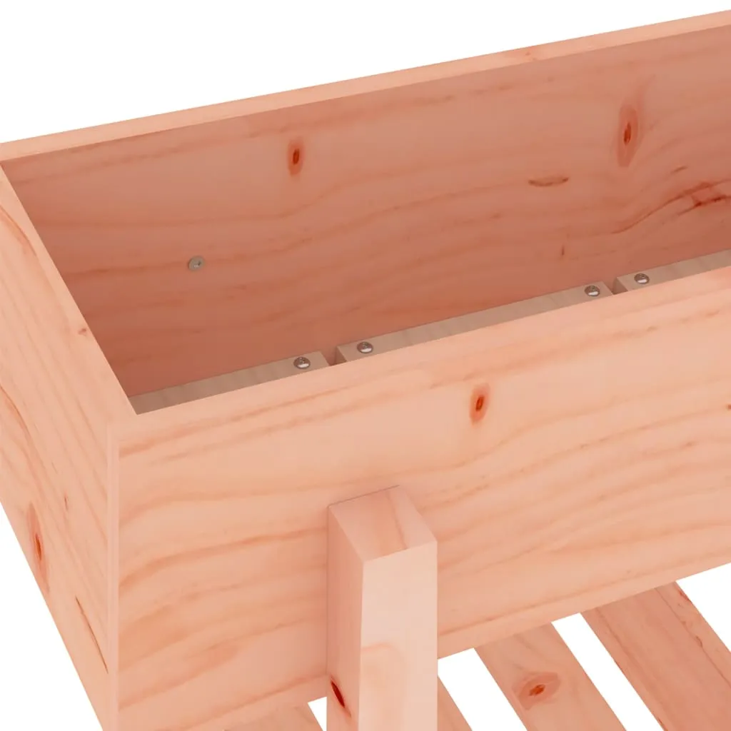 Hochbeet aus massivem Douglasienholz 101x30x69 cm mit Ablage naturfarben