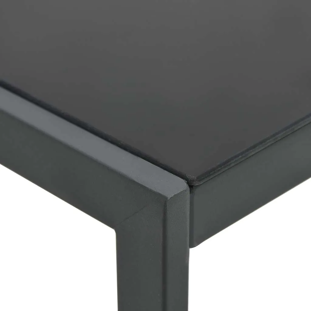 Sonnenliegen-Set Grau 208,5x59,5x38 cm mit Beistelltisch